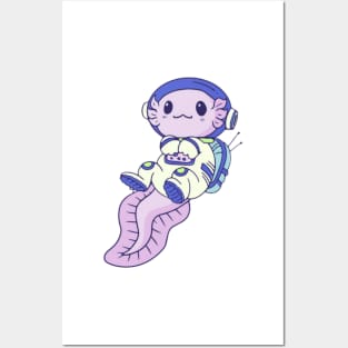 Astronaut Axolotl Posters and Art